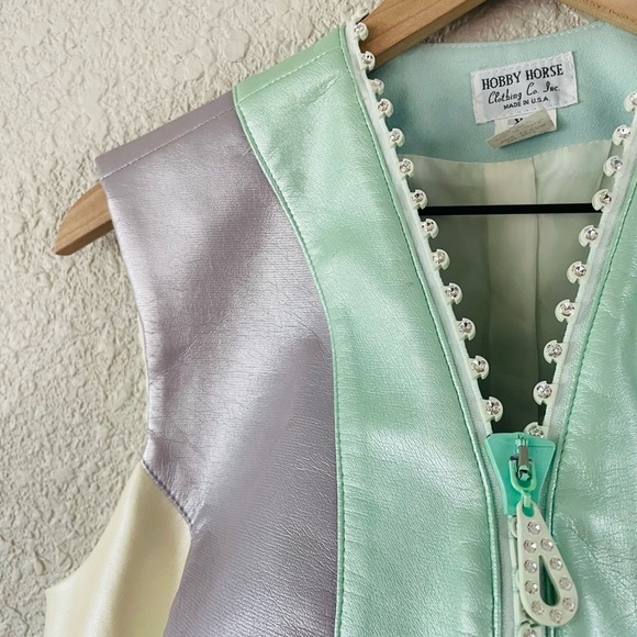 Hobby Horse Vinyl Cotton Parfait Multicolor Western Pleasure Show Vest - Picture 4 of 14